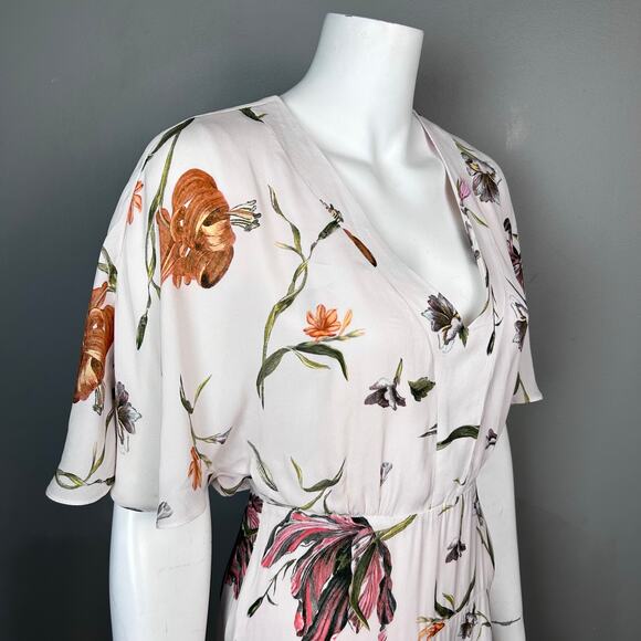 Reiss Dress Size 2 UK 6 Ruby Floral flutter sleeve jazz feminine flirty - Picture 11 of 14